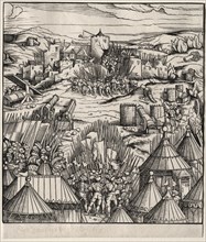 Der Weisskunig: The Storming of Nantes, 1512-1515. Hans Burgkmair (German, 1473-1531). Woodcut;