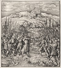 The Battle Against the Blue Company, 1512-1518. Leonhard Beck (German, c. 1480-1542). Woodcut