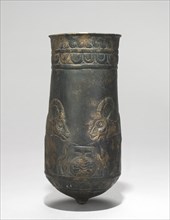Button-Based Situla, 900-700 BC. Iran, Luristan, 9th-7th Century BC. Bronze, repoussé, punched,
