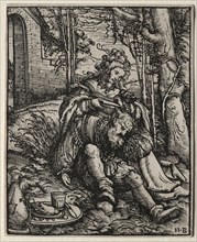 Samson and Delilah, 1519. Hans Burgkmair (German, 1473-1531). Woodcut