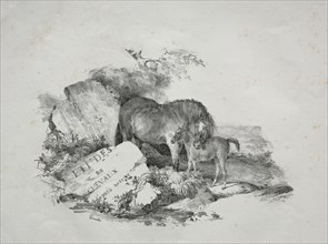 La Jument et son poulain. Théodore Géricault (French, 1791-1824). Lithograph