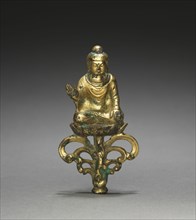 Seated Buddha, 600s. China, Tang dynasty (618-907). Gilt bronze; overall: 13.3 x 6.9 cm (5 1/4 x 2