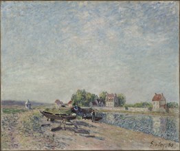 Saint-Mammès, Loing Canal, 1885. Alfred Sisley (French, 1840-1899). Oil on fabric; unframed: 46.6 x