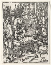 The Small Passion:  Christ Being Nailed to the Cross, 1509-1511. Albrecht Dürer (German, 1471-1528)