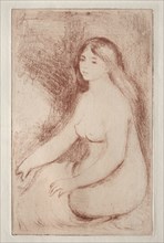 Baigneuse assise, c. 1905. Pierre-Auguste Renoir (French, 1841-1919). Softground etching