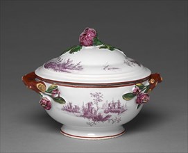 Covered Bowl, c. 1775. Saint-Clément Factory (French). Tin-glazed earthenware (faience) with enamel