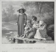 L'Ambarcation fragile. Antoine Béranger (French, 1785-1867). Lithograph