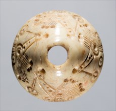 Spindle Whorl, 700s - 900s. Iran, early Islamic period, 8th - 10th century. Bone, incised; overall: