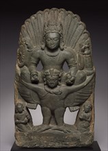 Vishnu Riding on Garuda, 500s-600s. Eastern India, early Pala period, 7th Century. Schist; overall: