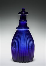 Bottle, 1825-1850. America, Massachusetts, possibly Sandwich, 19th century. Glass; overall: 15.9 x