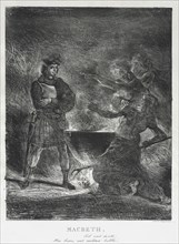 Macbeth Consulting the Witches, 1825. Eugène Delacroix (French, 1798-1863). Lithograph; image: 32.2