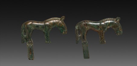 Pair of Wild Horses, c. 100 BC-AD 100. China, Ordos Region, Han dynasty (202 BC-AD 220). Cast
