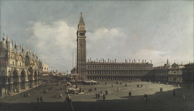 Piazza San Marco, Venice, c. 1740. Attributed to Bernardo Bellotto (Italian, 1721-1780). Oil on
