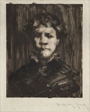 Head of a Boy. William Merritt Chase (American, 1849-1916). Monotype