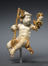 Putto as Spring, c. 1765. Ferdinand Dietz (German, 1708-1777). Painted and gilded wood; overall: 12