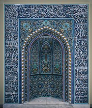 Prayer Niche (Mihrab), early 1600s. Iran, Isfahan. Ceramic mosaic; mihrab: 290.7 x 245.3 cm (114