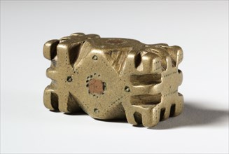 Gold Weight:  Geometric, 1800s. Guinea Coast, Ghana, Asante, 19th century. Brass, bronze; overall:
