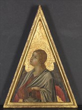 Pinnacle with Angel, c. 1340. Circle of Niccolò di Segna (Italian). Tempera and gold on wood panel;