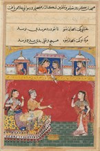 Page from Tales of a Parrot (Tuti-nama): Sixteenth night: The daughter-in-law returns from her