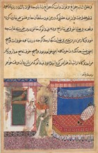 Page from Tales of a Parrot (Tuti-nama): Eighteenth night: The parrot addresses Khujasta at the