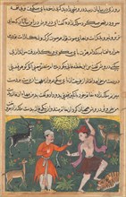Page from Tales of a Parrot (Tuti-nama): Eighteenth night: The prince meets a carefree dancing