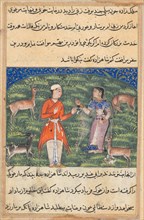 Page from Tales of a Parrot (Tuti-nama): Eighteenth Night: Nikfal, the fortune of the prince in the