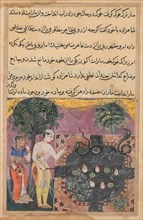 Page from Tales of a Parrot (Tuti-nama): Eighteenth night: The prince, having deprived the snake of