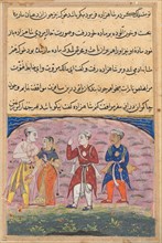 Page from Tales of a Parrot (Tuti-nama): Eighteenth night: The prince and Nikfal are joined by