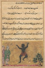Page from Tales of a Parrot (Tuti-nama): Twenty-second night: The court jester meets a Zangi