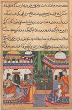 Page from Tales of a Parrot (Tuti-nama): Thirty-second night: Kaiwan sends a message of love to