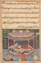 Page from Tales of a Parrot (Tuti-nama): Thirty-seventh night: The parrot addresses Khujasta at the