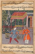 Page from Tales of a Parrot (Tuti-nama): Forty-second night: The merchant of Tirmiz takes the wise
