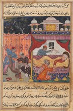 Page from Tales of a Parrot (Tuti-nama): Fifth night: The monkey slain, his blood to be used as