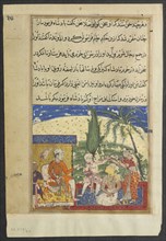 Page from Tales of a Parrot (Tuti-nama): Eighth night: The king’s handmaiden takes the prince away