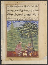 Page from Tales of a Parrot (Tuti-nama): Eighth night: The unfaithful wife explaining away the
