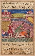 Page from Tales of a Parrot (Tuti-nama): Eighth night: The deceitful wife ejects the procuress