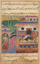 Page from Tales of a Parrot (Tuti-nama): Eighth night: The farmer, father of the son with the