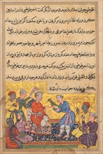 Page from Tales of a Parrot (Tuti-nama): Tenth night: The magic parrot of the merchant’s son talk