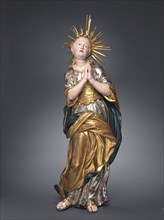Virgin Mary as a Child, 1750-1775. Austria, Vienna, 18th century. Painted and gilded wood; overall: