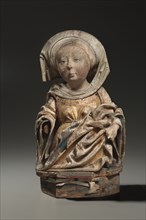 Female Bust, c. 1470-1500. Austria, 15th century. Painted and gilded lindenwood; without base: 47