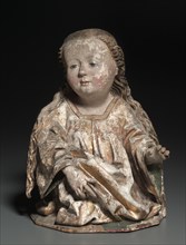 Female Bust, c. 1470-1500. Austria, 15th century. Painted and gilded lindenwood; without base: 44.2
