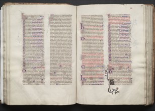 The Gotha Missal:  Fol. 56r, Text, c. 1375. And workshop Master of the Boqueteaux (French). Ink,