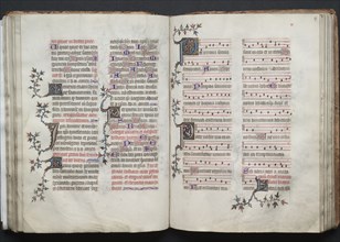 The Gotha Missal:  Fol. 66v, Text, c. 1375. And workshop Master of the Boqueteaux (French). Ink,