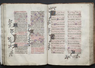 The Gotha Missal:  Fol. 67r, Text, c. 1375. And workshop Master of the Boqueteaux (French). Ink,