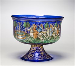 Footed Bowl, 1850-1899. Italy, Venice, 19th century. Glass decorated with polychrome enamel and