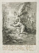 Christ on the Mount of Olives, 1788. Martin Johann Schmidt (Austrian, 1718-1801). Brush and gray