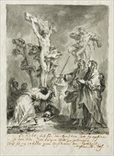 The Crucifixion, 1788. Martin Johann Schmidt (Austrian, 1718-1801). Brush and gray ink and gray