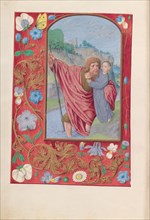 Hours of Queen Isabella the Catholic, Queen of Spain:  Fol. 179v, St. Christopher, c. 1500. And