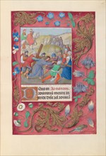 Hours of Queen Isabella the Catholic, Queen of Spain:  Fol. 69r, Christ Carrying the Cross, c.
