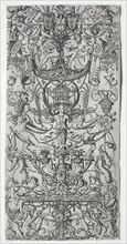 Ornament Panel with a Bird Cage, c. 1500-1512. Nicoletto da Modena (Italian). Engraving; image: 26